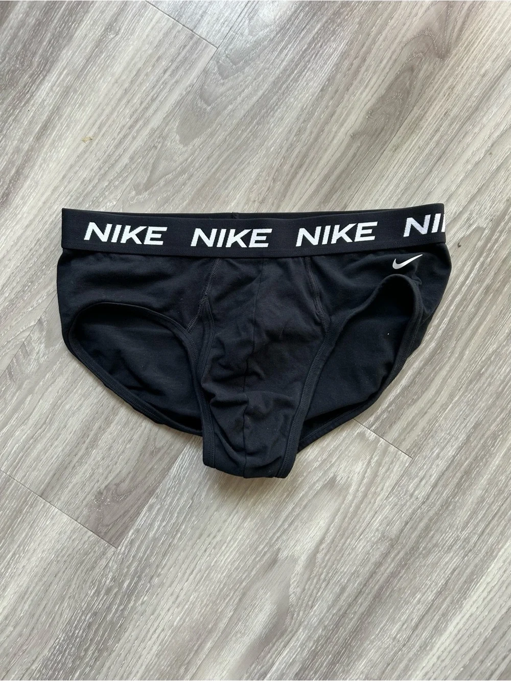 Nike | Black Briefs with White Logo Waistband (Small)